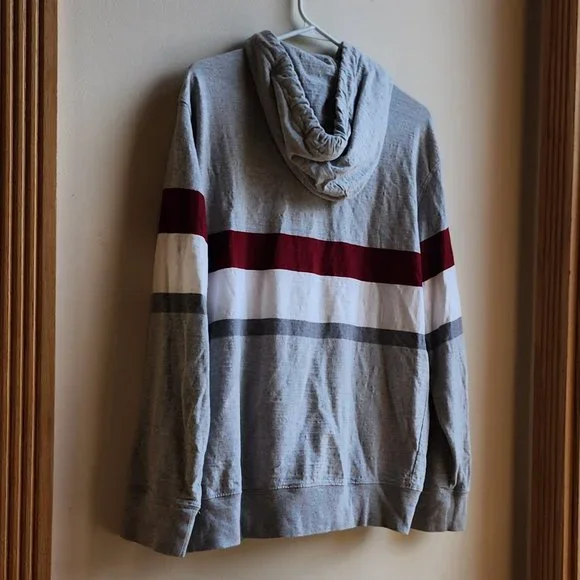 American Eagle Outfitters Striped Hooded Pullover Sweatshirt Size Large - Picture 10 of 13